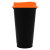 Стакан с крышкой Color Cap Black, черный с оранжевым