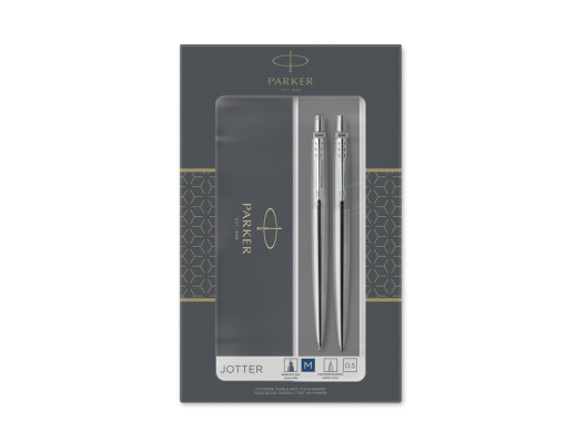 Набор Parker Jotter Core Stainless Steel CT ручка шариковая, карандаш механический (серебристый)